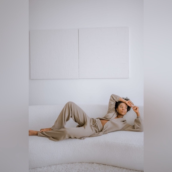 The Good Alma Waffle Cardigan XXXL Organic Cotton Hood Lounge Boho Portugal Cozy - Picture 1 of 14